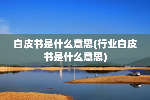 白皮书是什么意思(行业白皮书是什么意思)