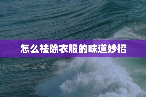 怎么祛除衣服的味道妙招