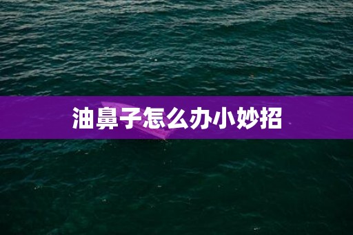 油鼻子怎么办小妙招