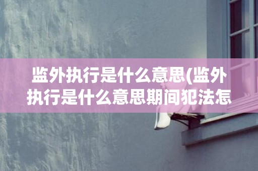 监外执行是什么意思(监外执行是什么意思期间犯法怎么算)
