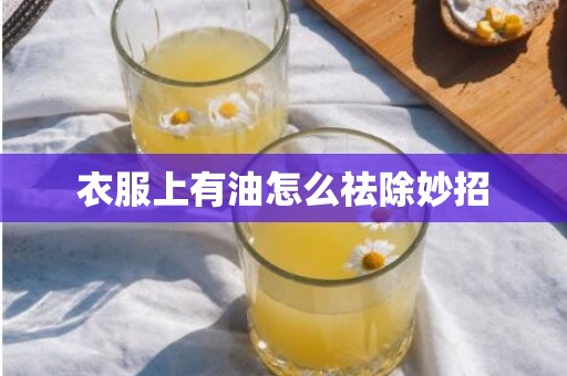 衣服上有油怎么祛除妙招