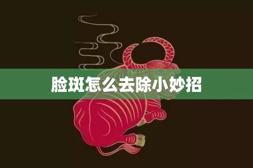 脸斑怎么去除小妙招