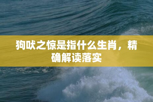 狗吠之惊是指什么生肖，精确解读落实