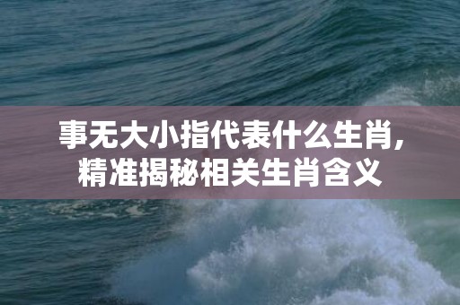 事无大小指代表什么生肖,精准揭秘相关生肖含义