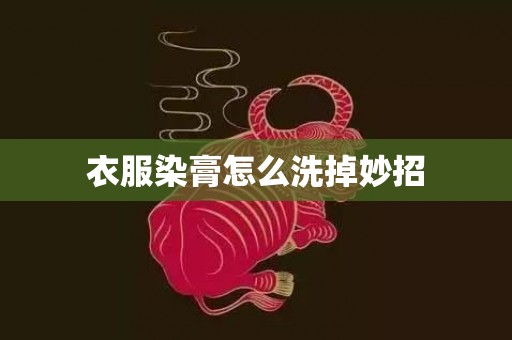 衣服染膏怎么洗掉妙招