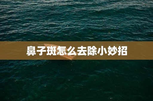 鼻子斑怎么去除小妙招
