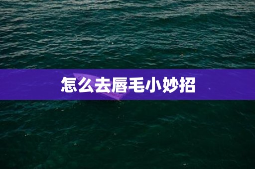 怎么去唇毛小妙招