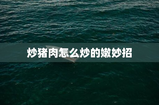 炒猪肉怎么炒的嫩妙招