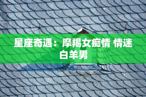 星座奇遇：摩羯女痴情 情迷白羊男