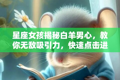 星座女孩揭秘白羊男心，教你无敌吸引力，快速点击进入！