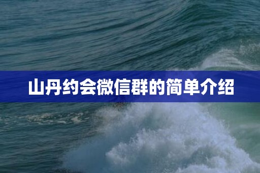 山丹约会微信群的简单介绍