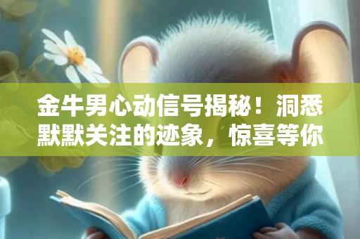 金牛男心动信号揭秘！洞悉默默关注的迹象，惊喜等你发现！