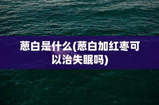 葱白是什么(葱白加红枣可以治失眠吗)