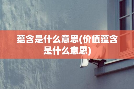 蕴含是什么意思(价值蕴含是什么意思)