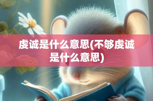 虔诚是什么意思(不够虔诚是什么意思)