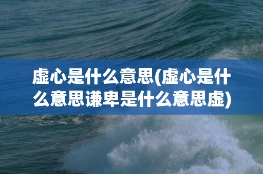 虚心是什么意思(虚心是什么意思谦卑是什么意思虚)