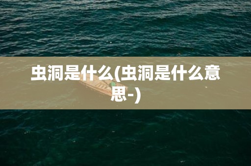 虫洞是什么(虫洞是什么意思-)