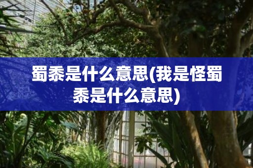 蜀黍是什么意思(我是怪蜀黍是什么意思)