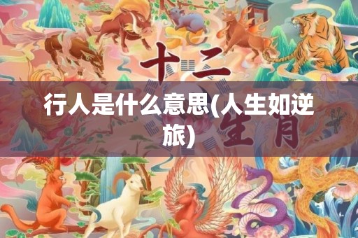 行人是什么意思(人生如逆旅)