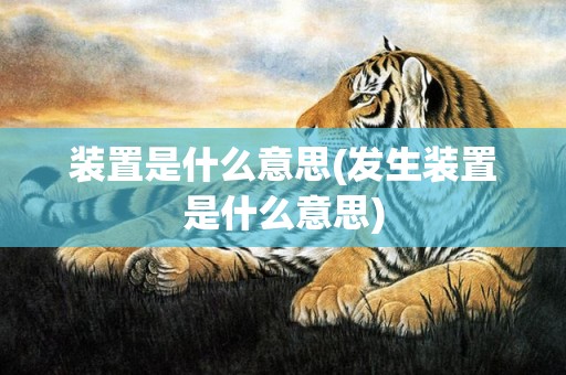 装置是什么意思(发生装置是什么意思)