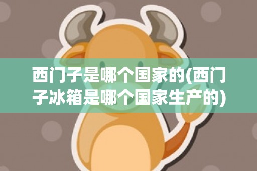 西门子是哪个国家的(西门子冰箱是哪个国家生产的)