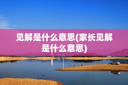 见解是什么意思(家长见解是什么意思)