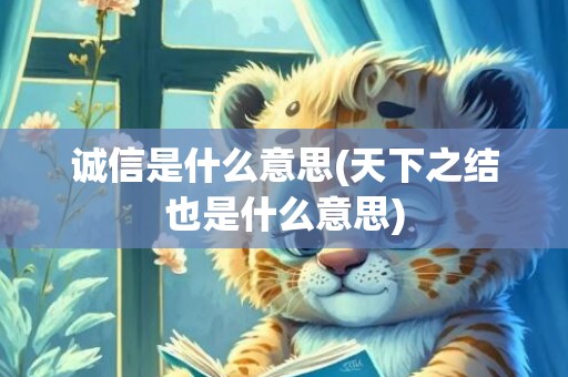 诚信是什么意思(天下之结也是什么意思)