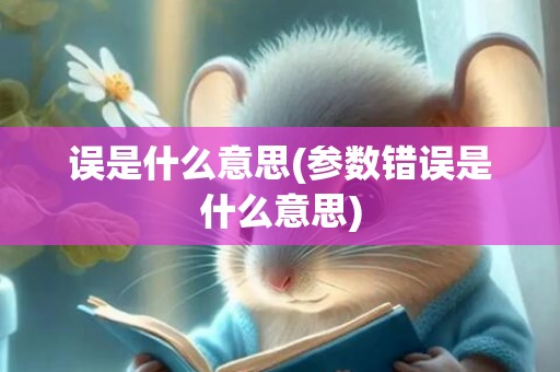 误是什么意思(参数错误是什么意思)