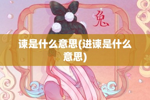 谏是什么意思(进谏是什么意思)