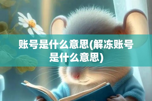 账号是什么意思(解冻账号是什么意思)