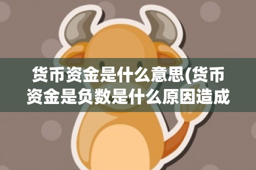 货币资金是什么意思(货币资金是负数是什么原因造成的)