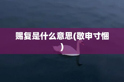赐复是什么意思(敬申寸悃)