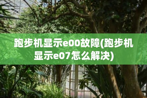 跑步机显示e00故障(跑步机显示e07怎么解决)