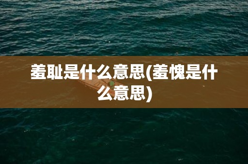 羞耻是什么意思(羞愧是什么意思)
