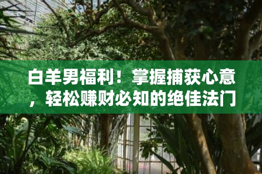 白羊男福利！掌握捕获心意，轻松赚财必知的绝佳法门！