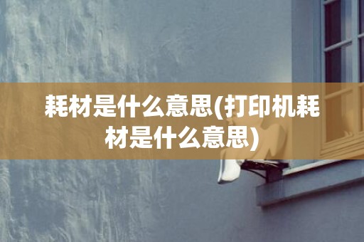耗材是什么意思(打印机耗材是什么意思)