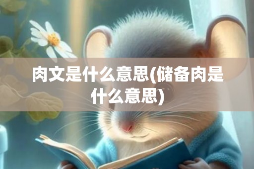 肉文是什么意思(储备肉是什么意思)