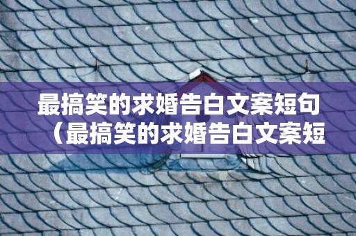 最搞笑的求婚告白文案短句（最搞笑的求婚告白文案短句图片）