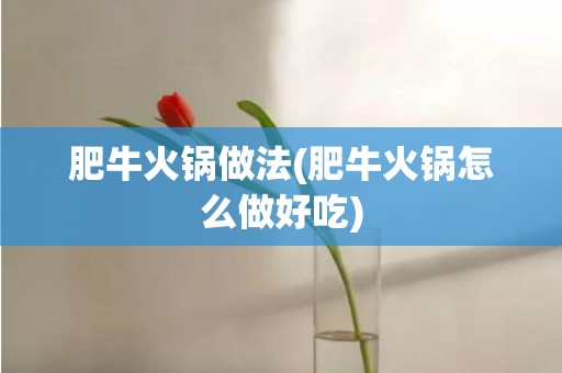 肥牛火锅做法(肥牛火锅怎么做好吃)
