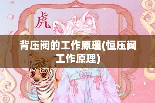 背压阀的工作原理(恒压阀工作原理)