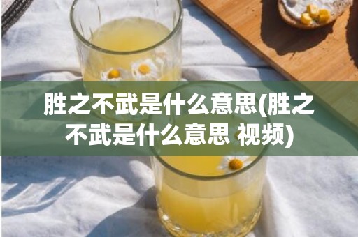 胜之不武是什么意思(胜之不武是什么意思 视频)