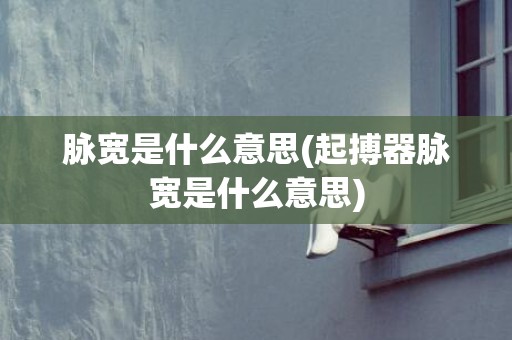 脉宽是什么意思(起搏器脉宽是什么意思)