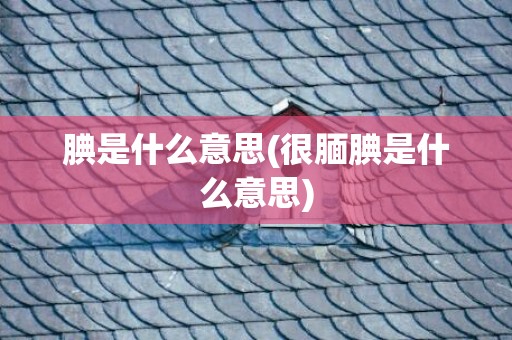腆是什么意思(很腼腆是什么意思)
