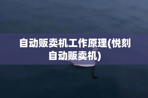 自动贩卖机工作原理(悦刻自动贩卖机)