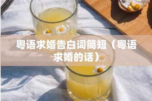 粤语求婚告白词简短（粤语求婚的话）
