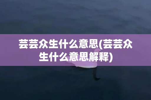 芸芸众生什么意思(芸芸众生什么意思解释)