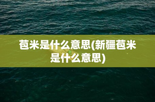 苞米是什么意思(新疆苞米是什么意思)