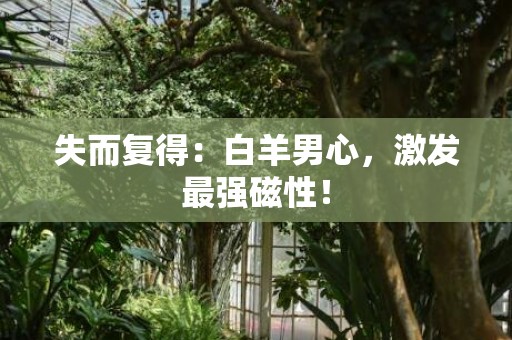 失而复得：白羊男心，激发最强磁性！