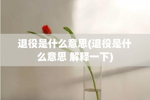 退役是什么意思(退役是什么意思 解释一下)