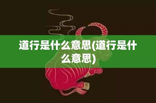 道行是什么意思(道行是什么意思)